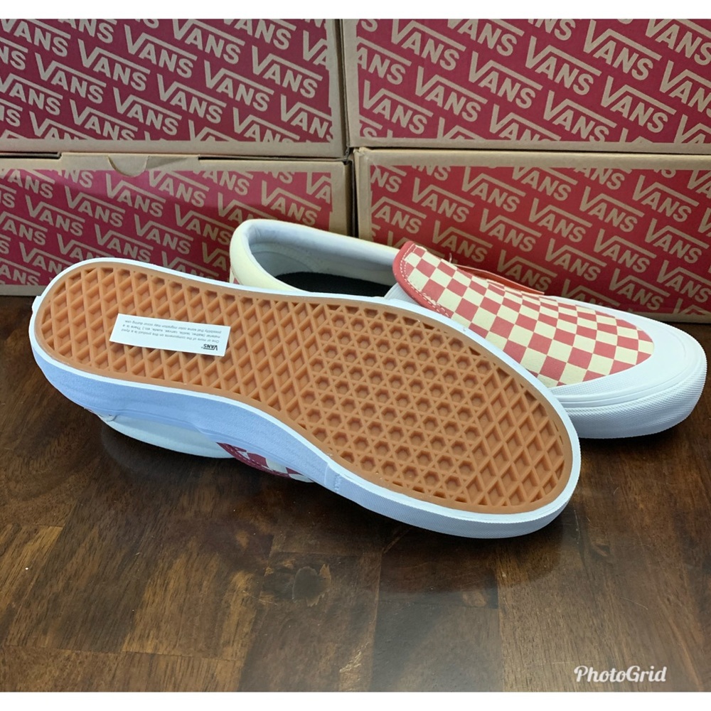Vans Slip On Skate Shoes  Checkerboard Mineral Red - Picture 6 of 9
